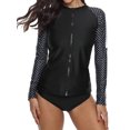 thumbnail image 4 of Charmo Women's Long Sleeve Rashguard Swimsuit Zip Front Sun Protection Swim Shirt UPF 50+, 4 of 6