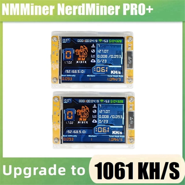 2PCS 1060KH/S NMMiner Upgraded Harshrate 2.8 Inch Smart Display Bitcoin Crypto Solo Lottery Miner