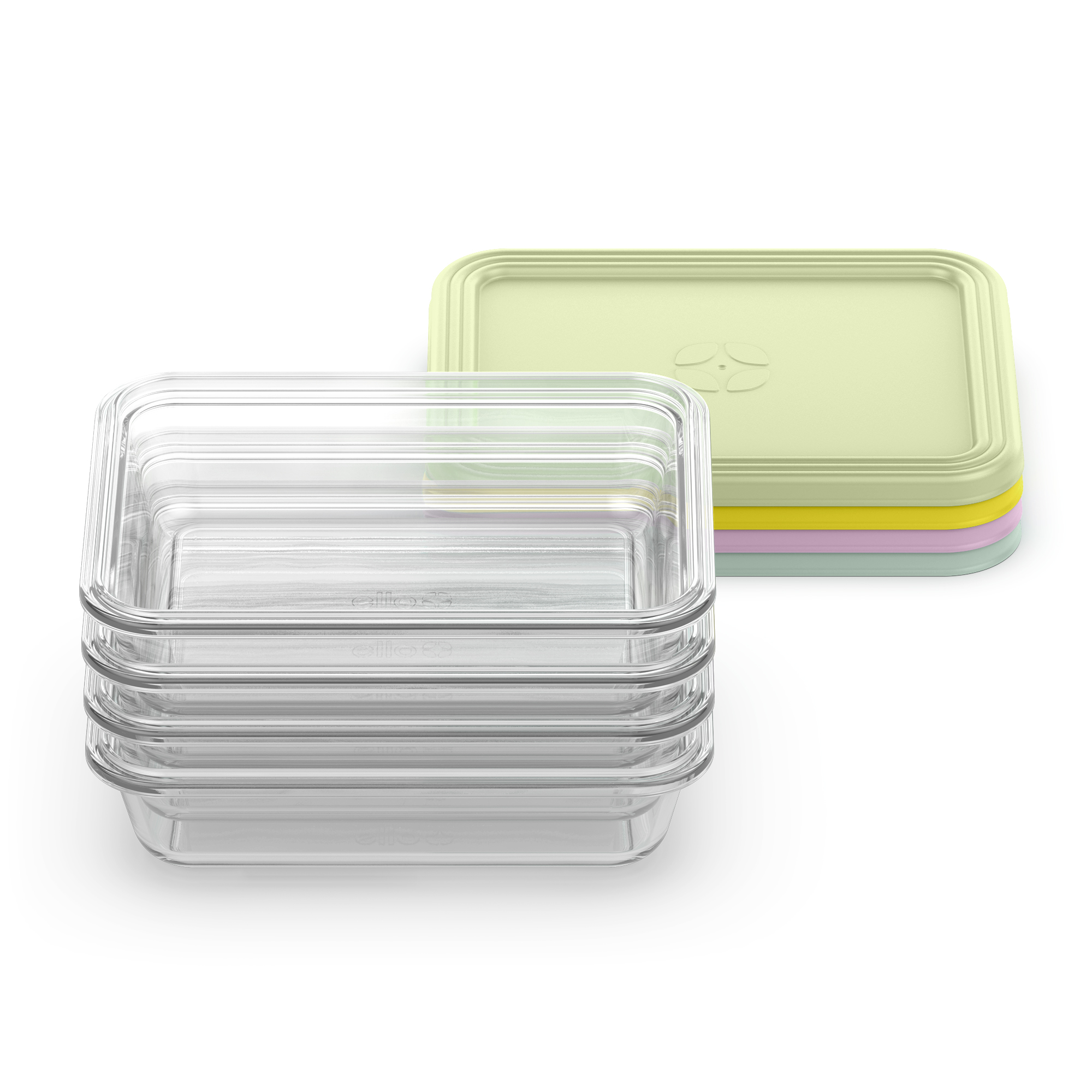 Ello Everyday 4.5 Tasses Ensemble de Préparation de Repas en Verre de 8 Pièces