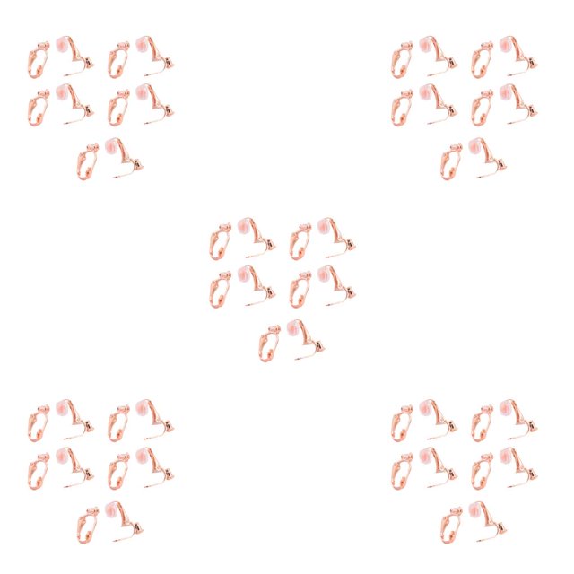 ZLight 10pcs Ear Clip Converters Earring Accessories Screw/Lever Non-Pierced Handmade with Loop Plastic Pads Findings Type16 5Set