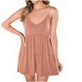 thumbnail image 1 of Yuyuzo Combinaisons pour Femmes Bretelles Spaghetti Réglables Combinaisons Sans Manches Col en V Profond Shorts Larges Été, 1 of 7