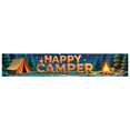 thumbnail image 1 of Forest Design Happy Camper Tent Banner Campfire Nature Scene for Outdoor Adventure Camping Event, 1 of 5
