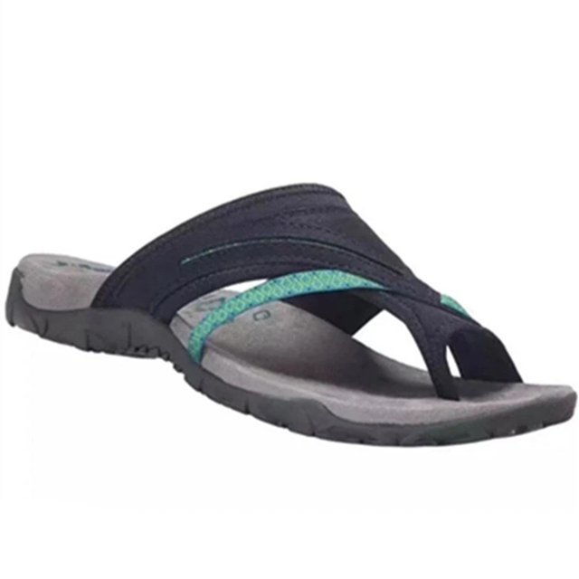 CAROOTU Open Toe Women Sandals for Summer Beach Arch Support Design Flip Flop Flat Heel