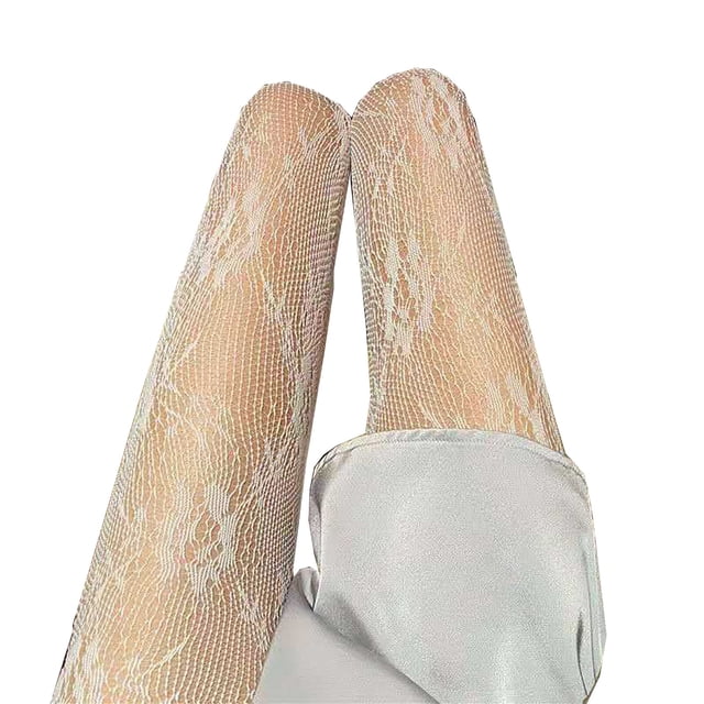 Collants Aguichant pour Femmes à Motif, Résille, Ruban, Imprimé Floral, Bas-Collants, Seggings, Taille Unique (Sans Culotte)