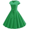 thumbnail image 2 of EGNMCR Robes d'Été Femmes Tendance 2024 Femmes Vintage Manches Courtes 50s Ménagère Décontractée Soirée Fête Bal Robe, 2 of 9