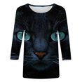 thumbnail image 4 of Jolis Hauts pour Femmes Mode Pâques T-shirt Ample Imprimé Mi-Long Manches 3/4 Blouse Col Rond Hauts Décontractés Hauts pour Femmes Manches 3/4 en Liquidation, 4 of 5