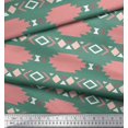 thumbnail image 3 of Soimoi Green Heavy Canvas Fabric Aztec Geometric Print Sewing Fabric Yard 58 Inch Wide, 3 of 3