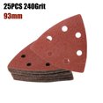 thumbnail image 1 of 25pcs 93mm Sandpaper Hook & Loop Triangle Sanding Paper Grit 60 80 120 180 240, 1 of 1