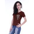 thumbnail image 2 of Moomaya T-shirt à Col Rond pour Femmes à Manches Courtes avec Poche Appliquée à Paillettes - OW, 2 of 6