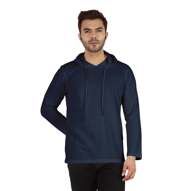 Inkmeso Solid Winter Hooded Sweatshirt For Mens Long Sleeve Drawstring Pullover Hoodie