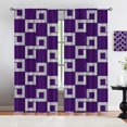 thumbnail image 3 of Mid Century Minimalist Women Girls Window Curtain, Abstract Geometric Stripes Check Living Room Bedroom Window Drapes Treatment, Do Not Fade Pattern Clear Window Shades for Living Room-W42xL63in, 3 of 5