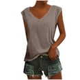 thumbnail image 1 of Birdeem Womens Solid Color Cap Sleeve Blouses T-Shirt Casual Loose Fit Basic Shirts Tank Tops, 1 of 8