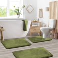 thumbnail image 1 of Clara Clark 3-Pack Bath Mat Set - Large, Small and Contour Bathroom Rug Set, Absorbent Memory Foam Bath Rugs, Non-Slip, Thick, Velvet Microfiber Bathrug, Plush Shower, Toilet Bathmats Carpet, Sage, 1 of 8