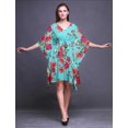 thumbnail image 3 of Bimba Kaftan de Plage à Fleurs, Paréo de Bikini, Robe Midi pour Femmes, Caftan Court - TG-3X, 3 of 5