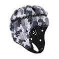 thumbnail image 2 of DYNWAVECA Rugby Helmet Scrum Cap Football Helmet for Goalkeeper Hat Gift Flag Football Black White, 2 of 10