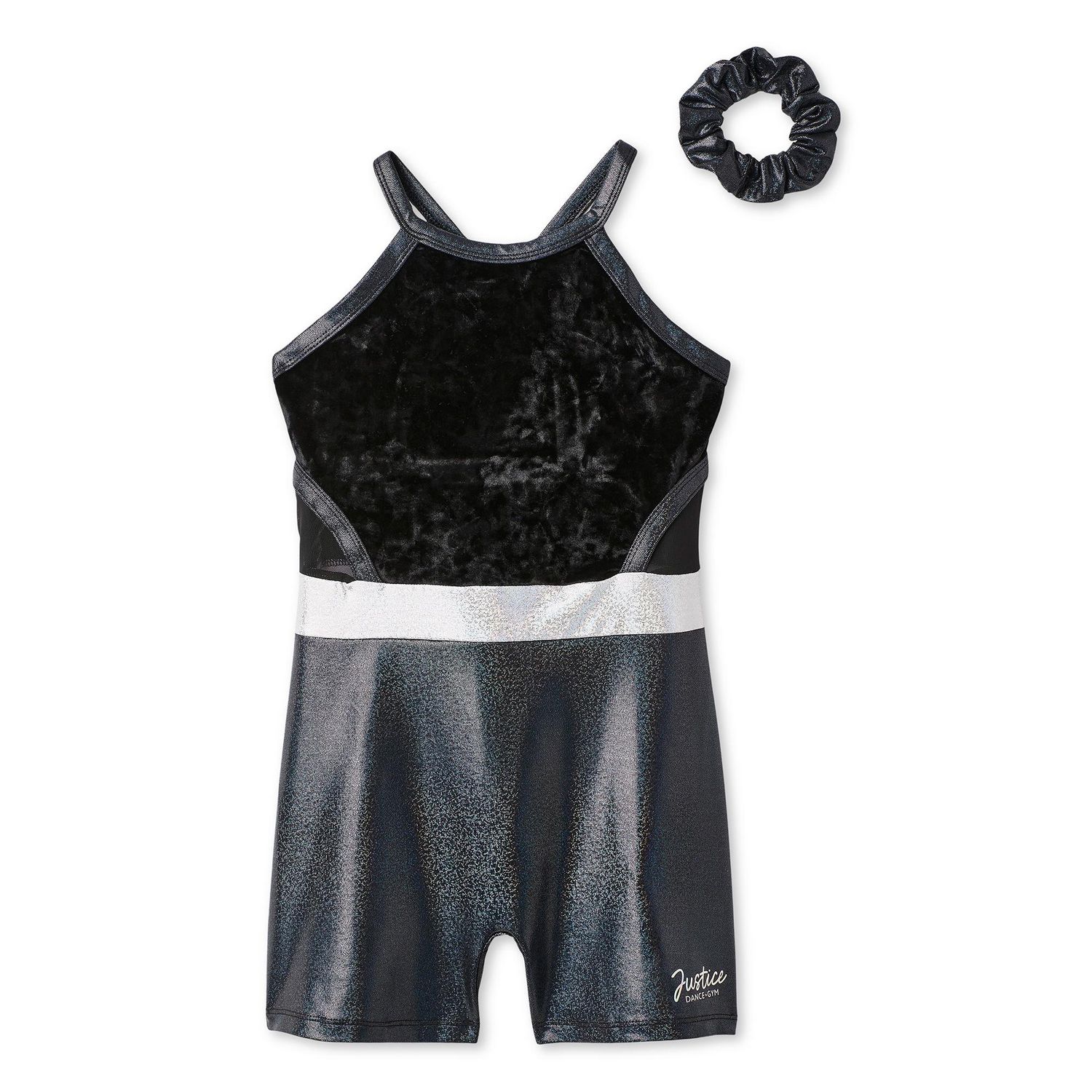 Ensemble 2 pièces avec léotard de vélo en velours Justice pour filles