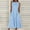 Blue, variant on HKEJIAOI Women's Casual Dresses Deals Clearance Valentine's Day Gift Fashion Women Solid Comfy Summer O-Neck Ladies Pockets Sleeveless Dress Blue