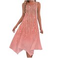 thumbnail image 2 of Ovzne Robes pour Femmes 2025 Robe Femme Mode Été Plage Imprimé Poches Camisole Col Rond Sans Manches Robes Camisole Robe de Printemps Liquidation, 2 of 7