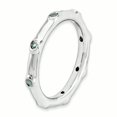 thumbnail image 3 of Bague Empilable en Argent Sterling Expressions Aigue-Marine Taille 9, 3 of 3