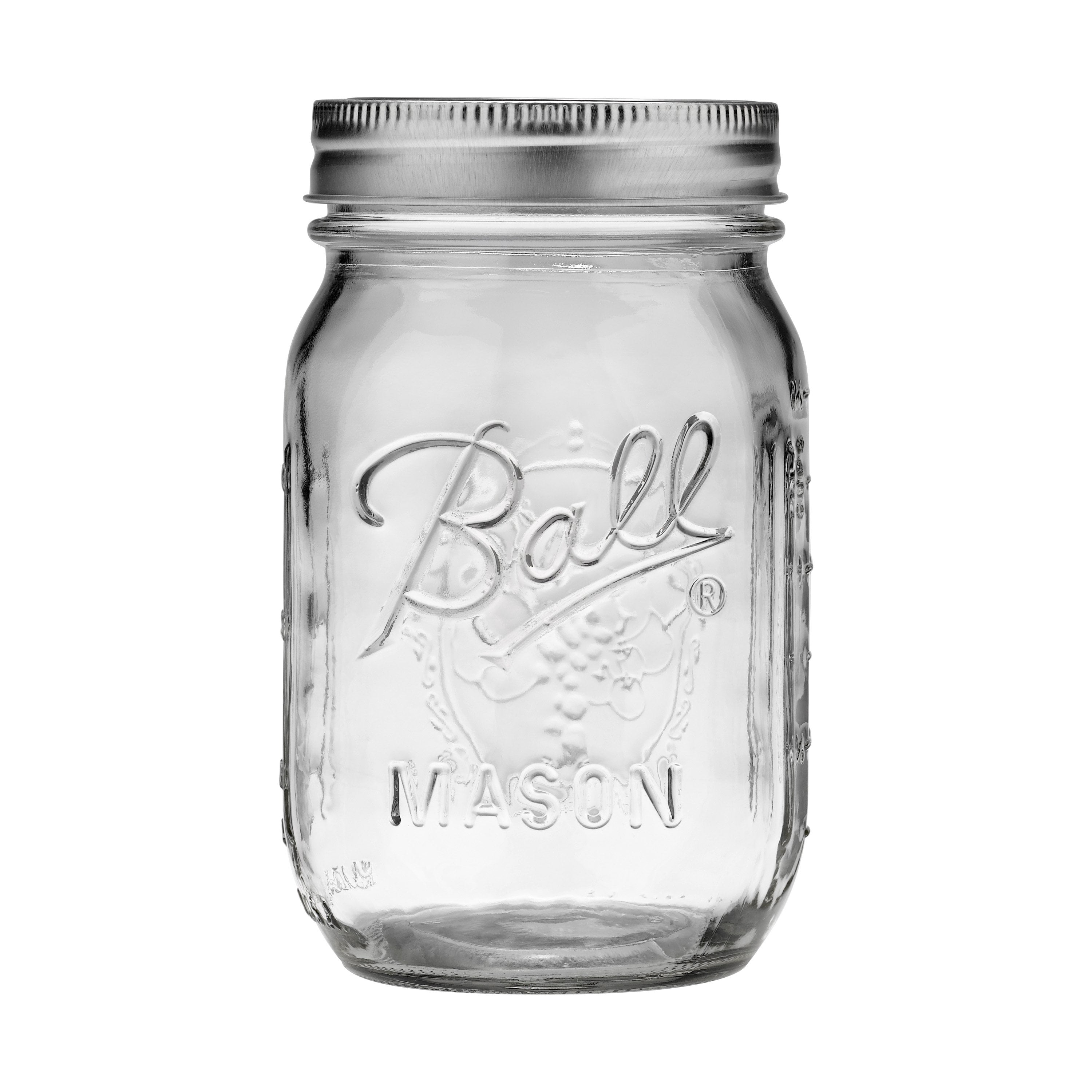 Ball Mason Jars with Lids & Bands, Regular Mouth, 473 mL (16 oz