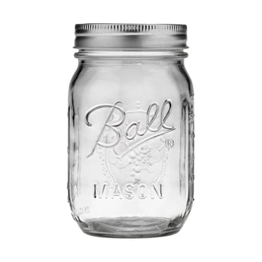 Bocaux Mason Ball avec couvercles et anneaux, ouverture régulière, 473 ml, ensemble de 8