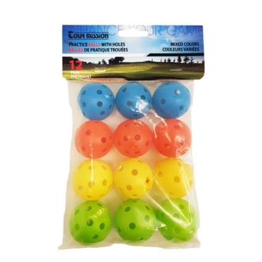 Junior Practice Balls With Holes, pack of 12 by Tour Mission