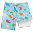 thumbnail image 3 of Hiiyo Teen Boys Dinosaur Print Compression Liner Swim Trunks Board Shorts, 3 of 4