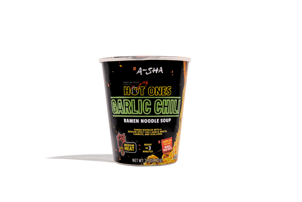 A-Sha x Hot Ones Garlic Chili Ramen Noodle Soup