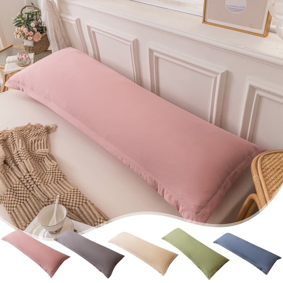 Sentmoon Long Pillowcase 18.9x59.1 Inch Washed Linen Look Soft Breathable Double Length Pillow Cover for Body Pillow Sofa Lounger and Side Sleep