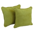 thumbnail image 1 of 18-inch Double-corded Solid Microsuede Square Throw Pillows with Inserts (Set of 2) - Mojito Lime, 1 of 1