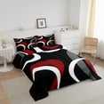 thumbnail image 3 of Erosebridal Black and White Red Bedding Full Comforter Set, Abstract Line Down Comforter, Geometry Home Decor Ultra Soft 3pcs, 3 of 8