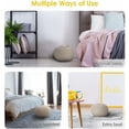 thumbnail image 2 of Round Pouf Ottoman, Knit Modern Floor Pouf Round Footstool, Cotton Comfy Pouffe Seat, 17.7" Dia x 11.8 High, Beige, 2 of 7