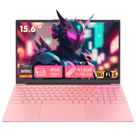 Exsurf Portable 15,6 Pouces pour la Maison et les Étudiants, Win 11 Pro, 8 Go de RAM 512 Go SSD, Clavier Rétroéclairé, Déverrouillage par Empreinte Digitale, Rose