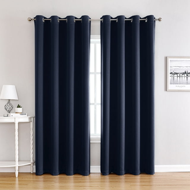 kurtrusly 2 Pcs Rideaux Occultants pour Foncé et Confortable dans n'Importe Quelle Pièce Couleurs Simples et Pures Bleu Violacé 132*160