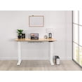 thumbnail image 2 of EFFYDESK Business Height Adjustable Home Office Computer Standing Desk with Cable Management Tray (59"×29") Oak Wood on White Frame, 2 of 5