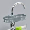 thumbnail image 1 of Oleegame 1PC Shower Soap Dish With Hook Sink Sponge Rack Stand Kitchen Faucet Storage Rack Sponge And Towel Rack Drain Basket Home Kitchen Cleaning Tools Gray, 1 of 4