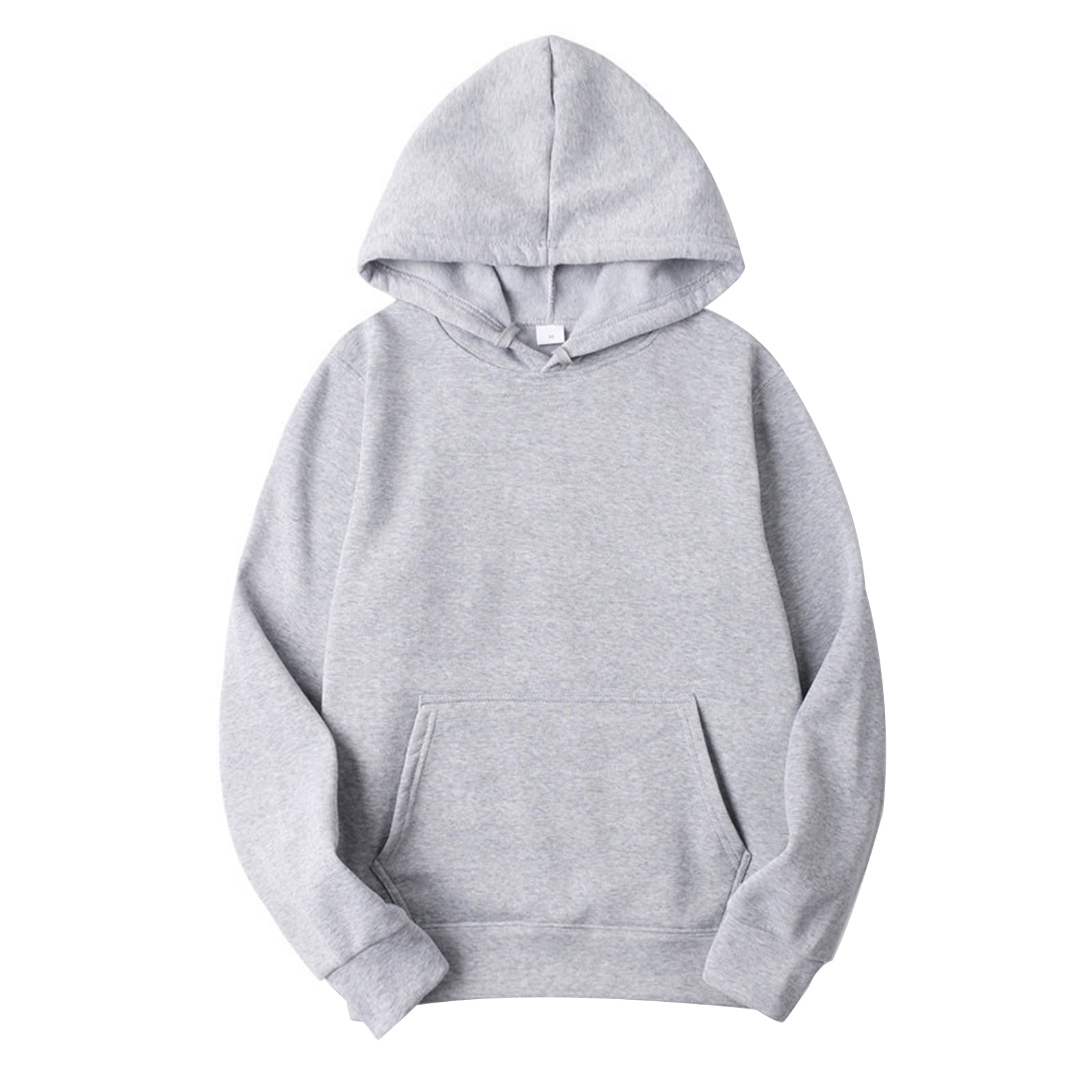 Yeahdor Men's Basic Long Sleeve Drawstring Hoodie Sweatshirt Casual Solid Color Pullover Tops Gray XL