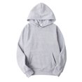 thumbnail image 1 of Yeahdor Men's Basic Long Sleeve Drawstring Hoodie Sweatshirt Casual Solid Color Pullover Tops Gray L, 1 of 7
