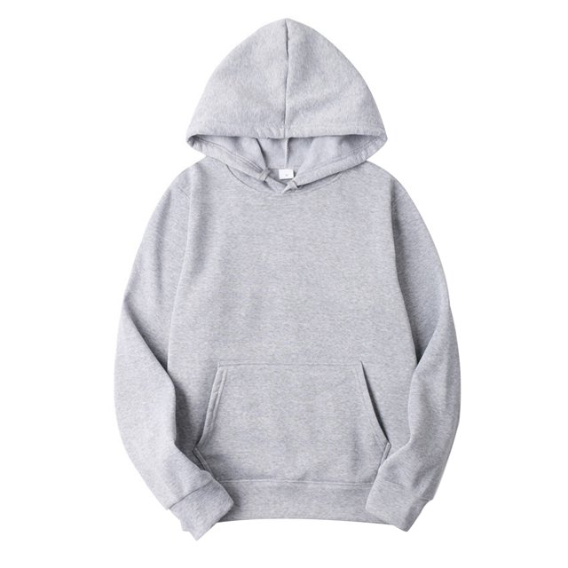 Yeahdor Men's Basic Long Sleeve Drawstring Hoodie Sweatshirt Casual Solid Color Pullover Tops Gray L
