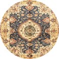 thumbnail image 1 of Ahgly Company Tapis Rond Abstrait Jaune Moutarde pour Intérieur, 4 Pieds Rond, 1 of 6