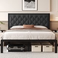 thumbnail image 1 of Homall Full Size Bed Frame with Headboard Linen Upholstered Bed Frame Platform,All Metal Slats Support Platform Bed Frame with Storage Space,Easy Assembly,Noise Free,No Box Spring Needed,Gray, 1 of 7