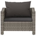 thumbnail image 2 of vidaXL Garden Armchair with Cushion Grey Poly Rattan, 2 of 5