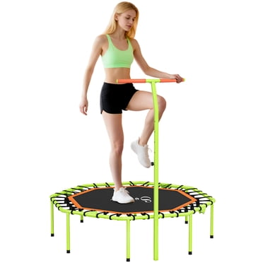 Soozier Trampoline D\'entraînement Physique Pliable de 50 Pouces, avec Poignée Réglable, Bungee