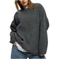 thumbnail image 1 of Timegard Chandails pour Femmes Automne Hiver Décontractés Col Rond Manches Longues Couleur Unie Tricotés Hauts Mode, 1 of 9