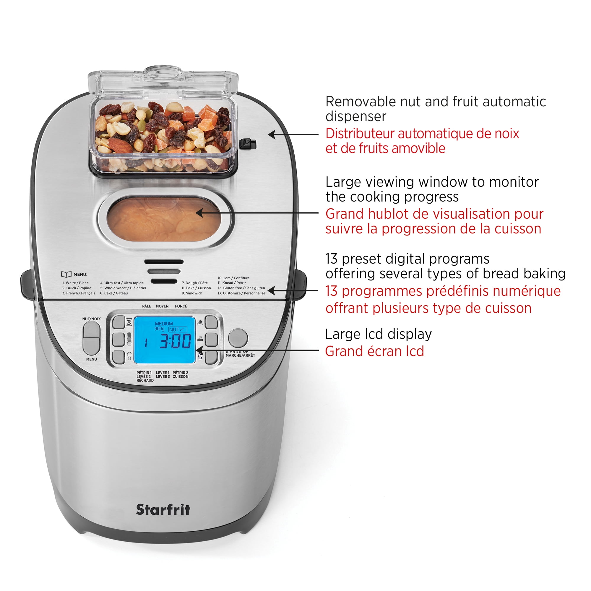 Starfrit Electric Bread Maker, 2 lb, 13 Programs