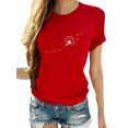 thumbnail image 1 of Innerwin Hauts Imprimé Pissenlit T-Shirts pour Femmes Vacances Col Rond Vintage Rouge P, 1 of 2