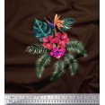 thumbnail image 1 of Soimoi polyester Crepe Fabric Floral & Leaves Tropical Decor Fabric Printed Yard 42 Inch Wide, 1 of 2