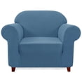 thumbnail image 1 of 2024 Solid Print Polyester Loveseat Slipcover  Chocolate, 1 of 6