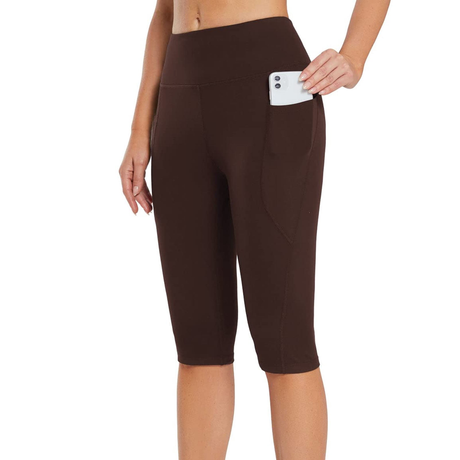 Meichang Capri Leggings for Women with Pockets High Waist Workout ...