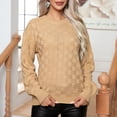 thumbnail image 4 of Dvkptbk Sweaters for Women Femmes Solide Plaid Col Rond Pull Mode Casual Pull Manches Longues Tricot Clothes sur l'Autorisation, 4 of 8